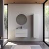 DEGHI Mobile bagno sospeso 80 cm bianco opaco cannettato con lavabo - Gaia
