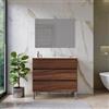 DEGHI Mobile bagno a terra 100 cm rovere deciso con lavabo e specchio - Calipso