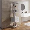 DEGHI Colonna bagno 40x160h cm in acciaio con ripiani e 2 cassetti bianco - Sheryl