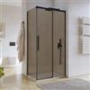 DEGHI Box doccia 70x100 cm scorrevole vetro anticalcare 8 mm bronzato profilo nero opaco 200 h - Alissa