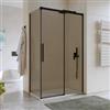 DEGHI Box doccia 70x120 cm scorrevole vetro anticalcare 8 mm bronzato profilo nero opaco 200 h - Alissa