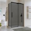 DEGHI Box doccia 70x120 cm scorrevole vetro anticalcare 8 mm fumè profilo nero opaco 200 h - Alissa