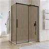 DEGHI Box doccia 70x140 cm scorrevole vetro anticalcare 8 mm bronzato profilo nero opaco 200 h - Alissa