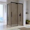 DEGHI Box doccia 80x120 cm scorrevole vetro anticalcare 8 mm bronzato profilo nero opaco 200 h - Alissa