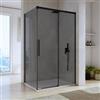 DEGHI Box doccia 80x120 cm scorrevole vetro anticalcare 8 mm fumè profilo nero opaco 200 h - Alissa