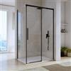 DEGHI Box doccia 80x120 cm scorrevole vetro anticalcare 8 mm trasparente profilo nero opaco 200 h - Alissa