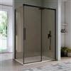 DEGHI Box doccia 80x140 cm scorrevole vetro anticalcare 8 mm bronzato profilo nero opaco 200 h - Alissa