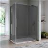 DEGHI Box doccia 80x140 cm scorrevole vetro anticalcare 8 mm fumè profilo cromo 200 h - Alissa