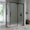 DEGHI Box doccia 90x140 cm scorrevole vetro anticalcare 8 mm trasparente profilo nero opaco 200 h - Alissa