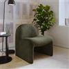 DEGHI Poltrona dal design moderno in bouclé verde scuro - Niklam