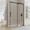 DEGHI Box doccia 70x140 cm scorrevole vetro anticalcare 8 mm trasparente profilo nero opaco 200 h - Alissa