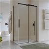 DEGHI Box doccia 70x120 cm scorrevole vetro anticalcare 8 mm trasparente profilo nero spazzolato 200 h - Alissa