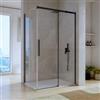 DEGHI Box doccia 80x120 cm scorrevole vetro anticalcare 8 mm trasparente profilo nero spazzolato 200 h - Alissa