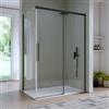 DEGHI Box doccia 80x140 cm scorrevole vetro anticalcare 8 mm trasparente profilo nero spazzolato 200 h - Alissa