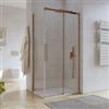 DEGHI Box doccia 70x100 cm scorrevole vetro anticalcare 8 mm trasparente profilo bronzo spazzolato 200 h - Alissa