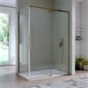 DEGHI Box doccia 80x140 cm scorrevole vetro anticalcare 8 mm trasparente profilo bronzo spazzolato 200 h - Alissa