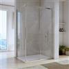 DEGHI Box doccia 80x120 cm scorrevole vetro anticalcare 8 mm trasparente profilo spazzolato 200 h - Alissa