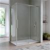 DEGHI Box doccia 80x140 cm scorrevole vetro anticalcare 8 mm trasparente profilo spazzolato 200 h - Alissa