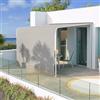 DEGHI Pergola 4x3 m in acciaio bianco con telo scorrevole grigio chiaro - Hedera