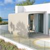 DEGHI Pergola 4x3 m in acciaio bianco con telo scorrevole beige - Hedera