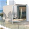 DEGHI Pergola 3x2,5 m in acciaio bianco con telo scorrevole beige - Hedera