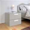 DEGHI Comodino 50x44h cm con 2 cassetti soft close gesso - Jennifer