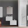 DEGHI Mobile bagno sospeso 60 cm bianco opaco con cassetto e lavabo - Agave