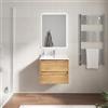 DEGHI Mobile bagno sospeso 60 cm 2 cassetti rovere con lavabo - Nagor