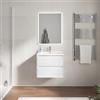 DEGHI Mobile bagno sospeso 60 cm 2 cassetti bianco lucido con lavabo - Nagor