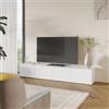DEGHI Mobile porta tv 225x39h cm bianco lucido con 4 ribalte - Merat
