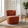 DEGHI Poltrona imbottita in tessuto terracotta - Nathalie
