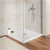 DEGHI Piatto doccia 80 x 80 cm effetto pietra bianco in acrilico - Kero