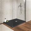 DEGHI Piatto doccia 90 x 70 cm effetto pietra grigio antracite in acrilico - Kero