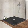 DEGHI Piatto doccia 90 x 90 cm effetto pietra grigio antracite in acrilico - Kero