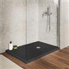 DEGHI Piatto doccia 100 x 80 cm effetto pietra grigio antracite in acrilico - Kero