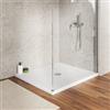 DEGHI Piatto doccia 100 x 90 cm effetto pietra bianco in acrilico - Kero