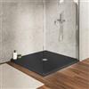 DEGHI Piatto doccia 100 x 100 cm effetto pietra grigio antracite in acrilico - Kero