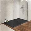 DEGHI Piatto doccia 120 x 90 cm effetto pietra grigio antracite in acrilico - Kero