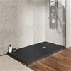 DEGHI Piatto doccia 150 x 90 cm effetto pietra grigio antracite in acrilico - Kero