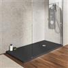 DEGHI Piatto doccia 160 x 90 cm effetto pietra grigio antracite in acrilico - Kero