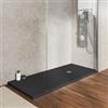 DEGHI Piatto doccia 180 x 80 cm effetto pietra grigio antracite in acrilico - Kero