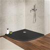 DEGHI Piatto doccia semicircolare 80 x 80 cm effetto pietra grigio antracite in acrilico - Kero