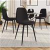DEGHI Set 4 sedie in tessuto nero con gambe in metallo effetto legno - Finesse Soft