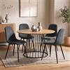 DEGHI Set 4 sedie in tessuto grigio scuro con gambe in metallo nero - Finesse Soft