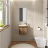 DEGHI Mobile bagno sospeso 40 cm rovere scuro con lavabo integrato e specchio - Prisca