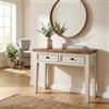 DEGHI Consolle 120x38h cm con 2 cassetti in legno di mango sbiancato - Ayuna