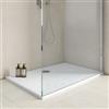 DEGHI Piatto doccia 70x100x2h cm ultraslim in mineralmarmo bianco effetto pietra con copripiletta doubleface - Air