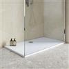 DEGHI Piatto doccia 70x120x2h cm ultraslim in mineralmarmo bianco effetto pietra con copripiletta doubleface - Air