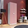 DEGHI Armadio battente 92x240h cm 2 ante reversibili con soft close bianco e rosa - Jennifer