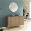 DEGHI Madia 120x76h cm rovere cannettato con 3 ante e struttura in acciaio oro bronzato - Kloser